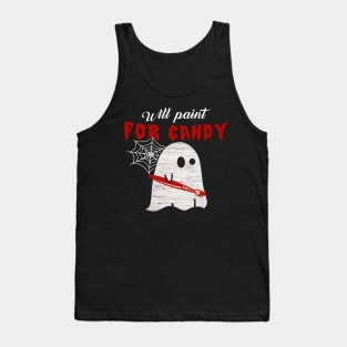 Will Paint For Candy Teacher Halloween Tank Top